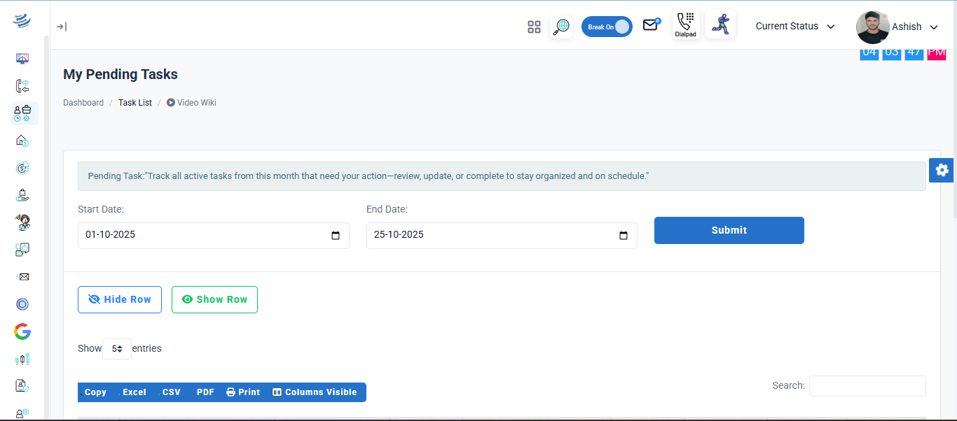 Reports Module Screenshot